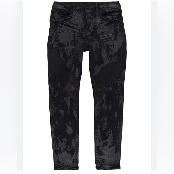 Purple Brand Black Crackle Effect Low Rise Slim Jeans New Size 38 - Picture 9 of 9